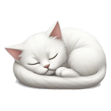 Sleeping anggora cat white cute sticker