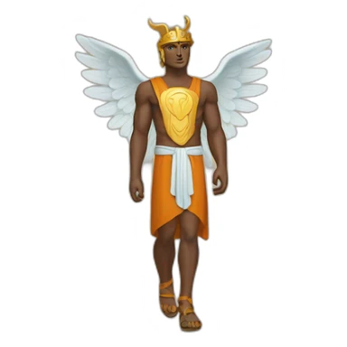 Hermes mythologic god with wings sandals sticker