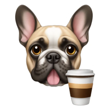 FRENCH BULLDOg drinking coffee sticker