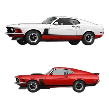 Red mustang mach 1 profil right side sticker