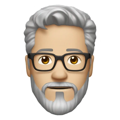 Un homme blanc avec des lunettes de tony stark argentée, avec une barbe de 10cm châtain et les cheveux aussi. les cheveux plus courts sur les tempes sticker