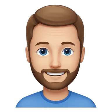 homme yeux bleus presque chauve mais encore avec des cheveux clairsemées et une barbe courte moins de chevaux et sourir sticker