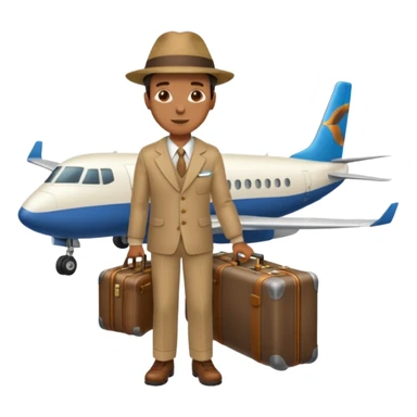 Visage homme créole réunionnais avec chapeau arrive avion sticker