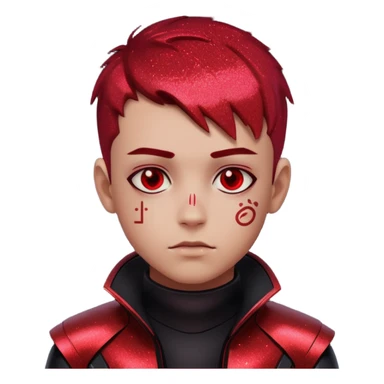 red glitter cyberpunk boy sticker