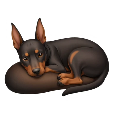 doberman dog sleeping  sticker