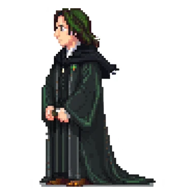 upset Professor Snape side profile with black robe sticker