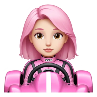 Girl in a pink race car sticker