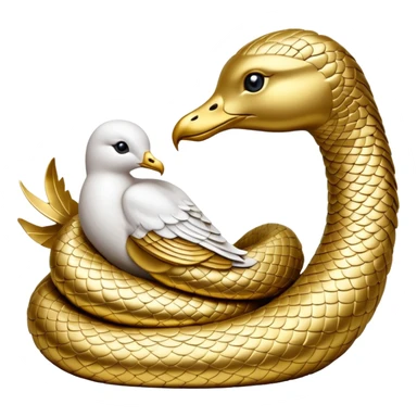 serpent and dove white and gold sticker