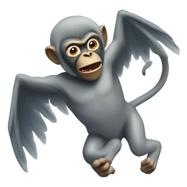 Flying monkey while hacking on computer sticker