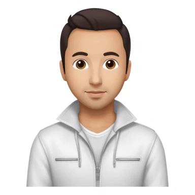 Howie Dorough from Backstreet Boys with dark brown hair, white outfit sticker