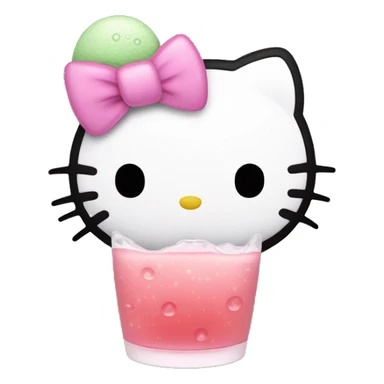 Hello kitty drinking boba  sticker