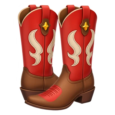 Red and brown cowgirl boots emoji sticker