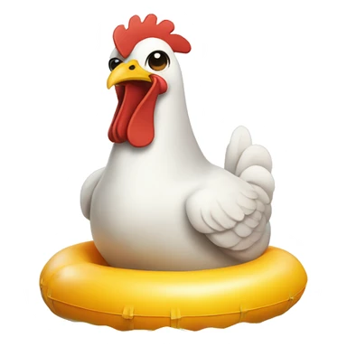 chicken in a floatie sticker