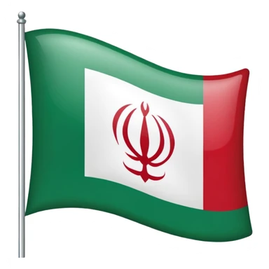 square iranian flag green white and red, green on top  whiite in middle red at the bottom sticker