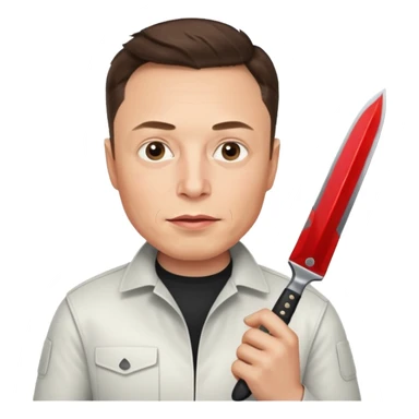 elon musk with knife sticker