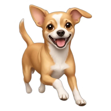 light brown chihuahua terrier mix running sticker