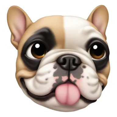 Fawn French bulldog with black face winking eye sticker