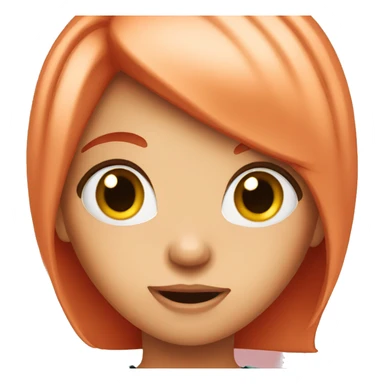 surprised girl red hair sticker