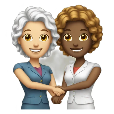 two white business women with different hair colors shaking hands sticker