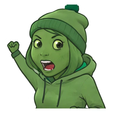 Girl arms crossed on neck screaming  sticker