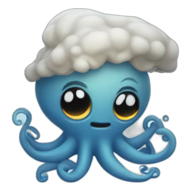 cute blue kraken  sticker
