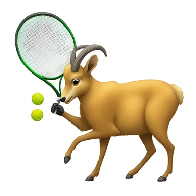 Chamois playing tennis sticker