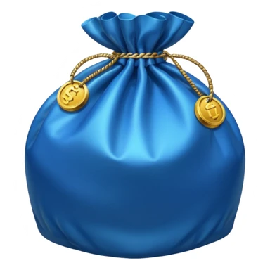 blue coins inside a bag  sticker