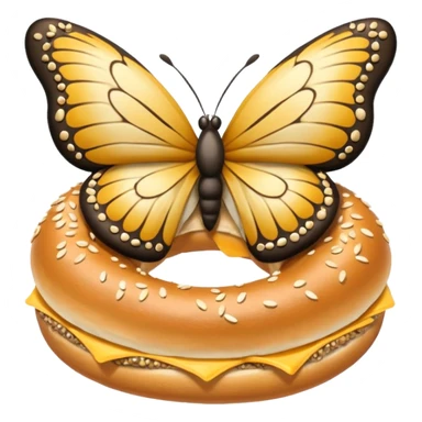 Butterfly bagel sticker