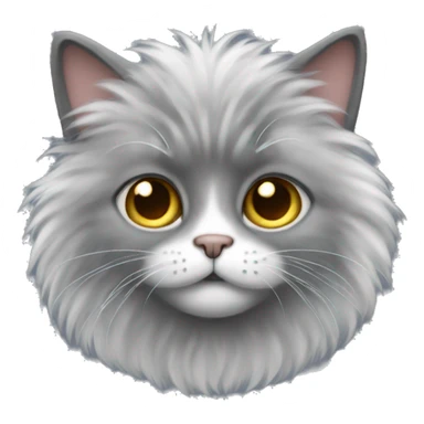 Cat with fluffy gray fur sticker