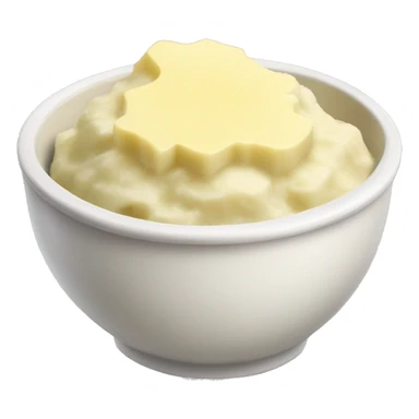 mashed potatoes in a bowl with butter sticker