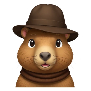 Realistisk Capybara med hat sticker