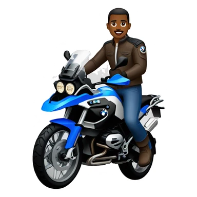 motorcycle bmw gs 1250 black male rider on bike dark hair blue eyes sticker