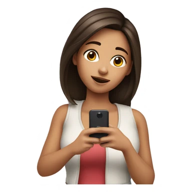 Brunette Girl taking selfie with her phone sticker