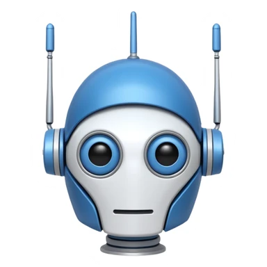 tête de robot cosmonaute bleu et blanc avec une antenne sticker