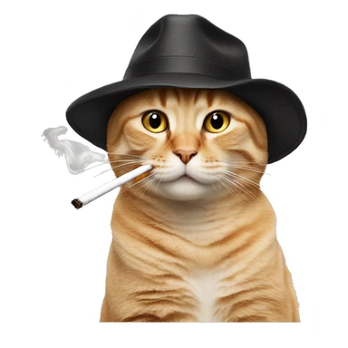 cat wearing a hat and smoking cigarette sticker