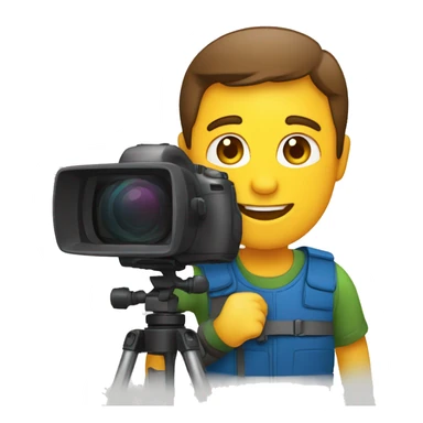 vidéaste tenant un stabilisateur et une caméra en main sticker