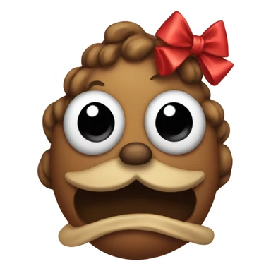 poo with bow sticker