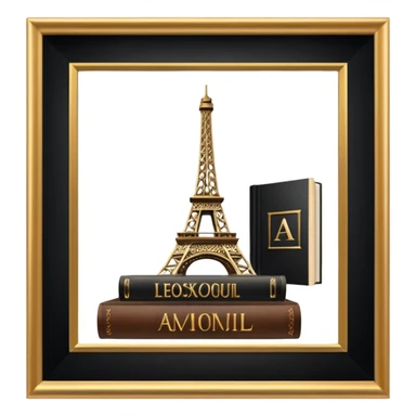 Eiffel Tower with a book next to it sticker