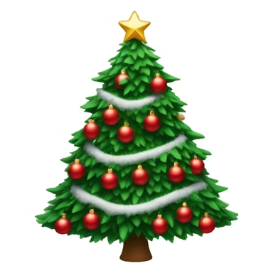 Christmas tree with red ornaments sticker