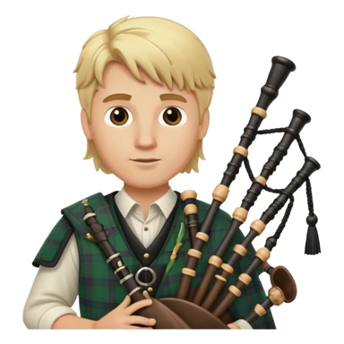 Blonde man with bagpipes sticker