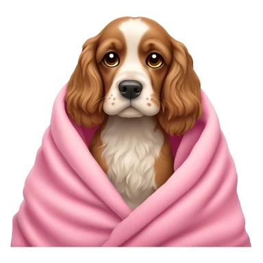 Cocker spaniel in a pink blanket sticker