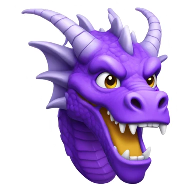 purple dragon head with hear ey sticker
