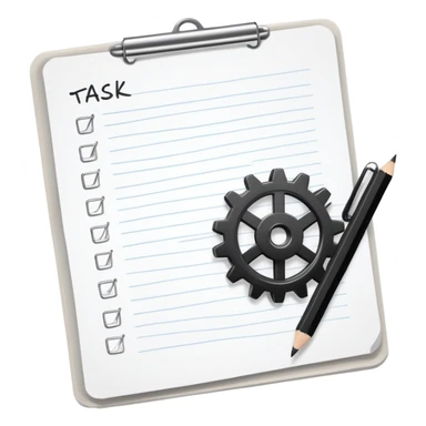 task list with gear sticker