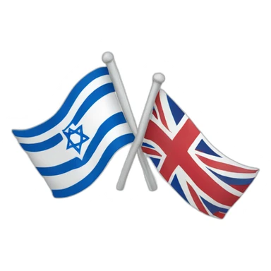 flag of israel and flag of England, waving together sticker