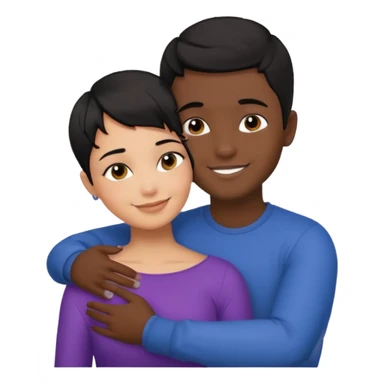 Hot latino man hugging girl black hair pixie cut sticker