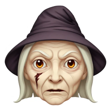 cursed witch face sticker