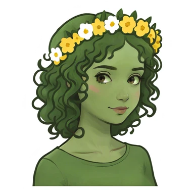 Brunette curly girl sticker