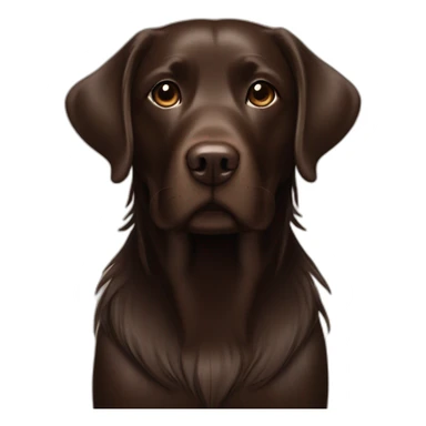 Chocolate labrador playing with long black haired fringe woman sticker