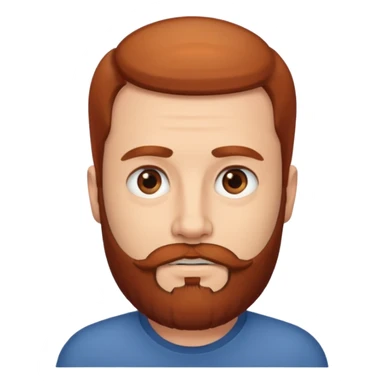semi balding man with beard. brown eyes and brown/red beard sticker
