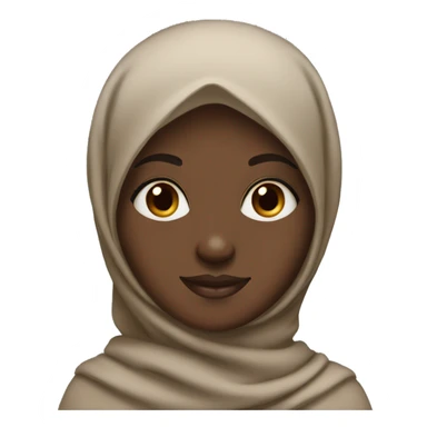 Light black girl with a brown hijab and long eyelashes sticker